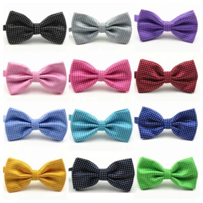 Men's Classic White Polka Dots Adjustable Wedding Party Tuxedo Bowtie Bow Tie - Image 1 of 2