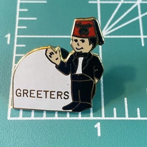 Shriners Masonic Shrine Greeters Hat Lapel Pin Freemasonry - Picture 1 of 2