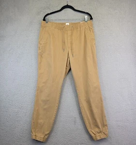 Gap Essentials Joggers Men L Brown Tapered Leg Drawstring Tie Stretch Athleisure - Picture 1 of 15