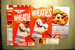 Pete Rose 1986 Pic Card 3 Cut Panel Wheaties Box Complete Oddball - Picture 1 of 1