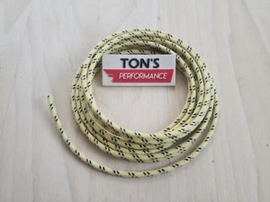 10 feet Vintage Braided Cloth Covered Primary Wire 14 gauge 14g Yellow 2 Black - Picture 1 of 2