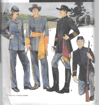 Simplicity Costume Pattern 7274 Men & Teens Civil War Outfits Reenactment UNCUT - Image 1 of 4