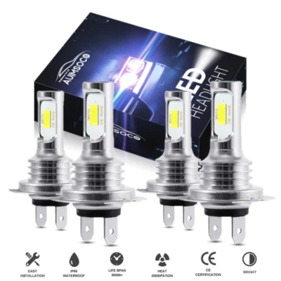 H7 H7 LED Headlight KIT Combo Bulbs High Low Beam Super Bright White 10000K - Image 1 of 4