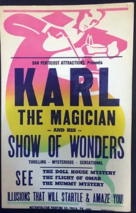 Original Karl The Magician Window Card - Picture 1 of 1