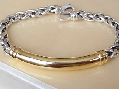 PULSERA CABLE METRO HOMBRE DAVID YURMAN ORO 18K SS TRIGO Foto 1 de 3