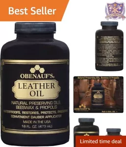 Leather Oil 16oz - Restores & Protects All Leather - Dauber Applicator Included - Picture 1 of 6