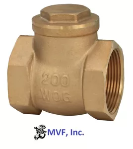 1-1/4" 200 CWP/WOG Female Threaded (NPT) T-Pattern Swing Check Valve Brass SC125 - Picture 1 of 3