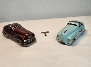 DOS 1940 Schuco Fex 1111 Antiguo Coche de Juguete de Cuerda Hecho en la Alemania Ocupada por EE. UU. - Imagen 1 de 16