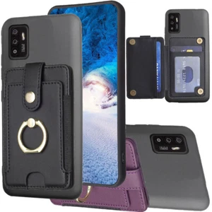 ZTE ZMAX 5G Z7540 Wallet Kickstand Case Protective Shockproof Credit Card Slot - Picture 1 of 52