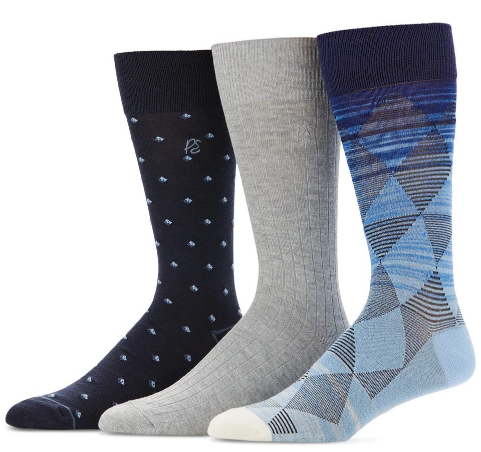 Portafolio Perry Ellis para hombre paquete de 3 Calcetines de vestir que absorben la humedad, Med Assrt (HOMBRE1) Foto 1 de 1