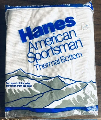 Vtg Hanes Thermal Bottom Long Underwear Mens L 38-40 American Sportsman USA NOS - Image 1 of 4