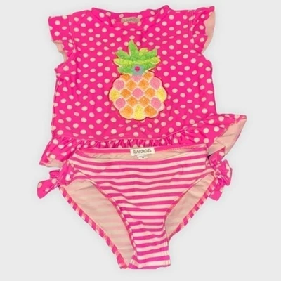 泳装。 两件式。 粉红色和白色。 尺寸 6 🛍 — 第 1/2 张图片