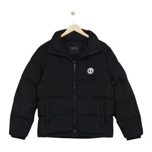 Trapstar Puffer Jacket Mens Size S Black Full Zip Big Logo Winter - Picture 1 of 15
