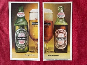 Vintage 1979 Heineken Bier Print Ad Lager & Special Dark 2 Anzeigen hier - Bild 1 von 3