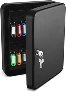 Flexzion Key Cabinet Key Lock Box Wall Mount with 60 Key Holder Organizer Locker - Picture 1 of 12