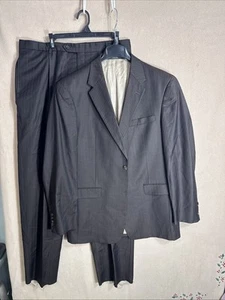 @@@ Austin Reed Brown Chalk Pencil Striped 2 Button Suit 44L 36xUNhemmed - Picture 1 of 19