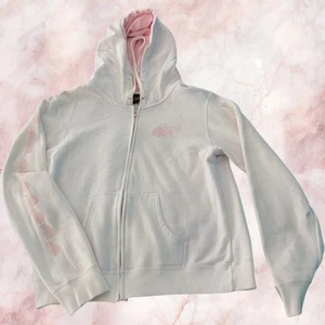 Vintage Y2K Quicksilver ROXY Flower Surfer SKATER Logo HOODIE L T57 - Bild 1 von 6