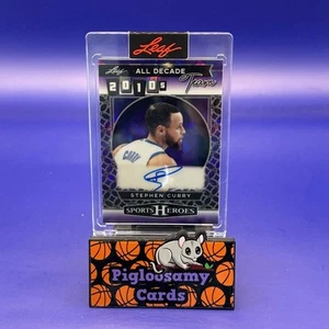 Stephen Curry Leaf Sports Heroes All Decade 2010s Team Auto Purple /15 - Picture 1 of 2