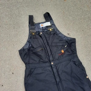 VINTAGE Carhartt Yukon Arctic R12 Quilted Insulated Bib Overalls Men 38x30 Union - Picture 1 of 9