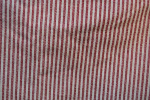 Vintage Waverly Ivy League Red & Cream Striped Cotton Fabric Material 1.33 yards - Picture 1 of 2