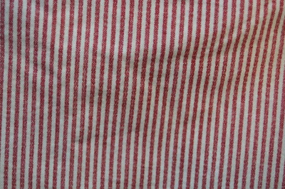 Vintage Waverly Ivy League Red & Cream Striped Cotton Fabric Material 1.33 yards - Image 1 of 2