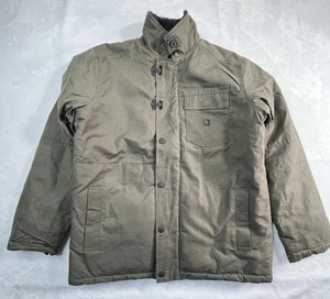 Neu ohne Etikett Roark Halley Stevensons Axeman Herren L Jacke gewachste Baumwolle olivgrün schwarz - Bild 1 von 13