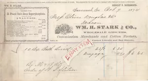1874 SAVANNAH GEORGIA WILLIAM H. STARK HENRY P. RICHMOND BONE PHOSPHATE BILLHEAD - Picture 1 of 1