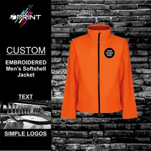 Custom Embroidered Regatta Men's Soft-Shell Jacket Personalised Text Workwear - Picture 1 of 7