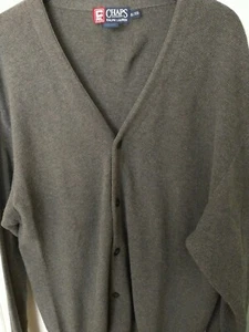 Chaps Ralph Lauren Mens size Large Cardigan Button Up Sweater Gray   - Picture 1 of 5