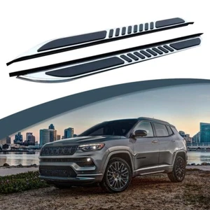 Running Board fit 2017-2023 2024 Jeep Compass Side Step Nerf Bar w/brackets - Picture 1 of 9
