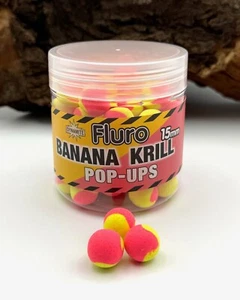 Dynamite Baits Fluro Two Tone Pop Ups Krill & Banana 15mm 80g Karpfenfutter DA - Bild 1 von 2