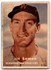 1957 Topps Jim Lemon Washington Senators #57 - Imagen 1 de 2