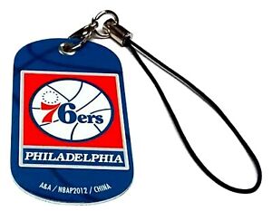 PHILADELPHIA 76ERS NEW 1.5" LONG METAL DOG TAG DANGLER NBA BASKETBALL ORNAMENT