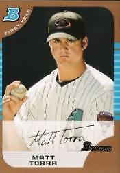 2005 Bowman Draft Gold Arizona Diamondbacks Baseball Card #67 Matt Torra FY 