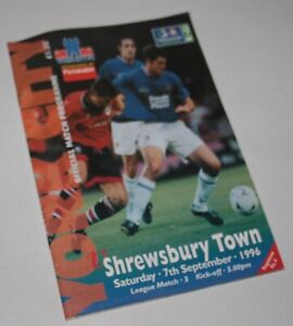 Football Programme - York City v Shrewsbury Town - 07/09/1996