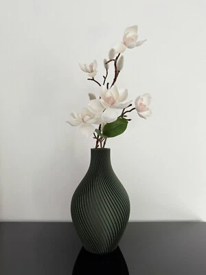 moderne 3D Spiralvase rund für Trockenblumen / versch. Farben und Größen / PLA - Bild 1 von 4