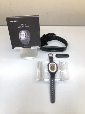 Pink Garmin FR70 W Watch + Heart Rate Monitor HRM1G w/ ANT+ USB2/Manual NEW BATT - Image 1 of 4