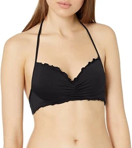 Hobie Women's 247814 Black Underwire Halter Bikini Top Swimwear Size L - Picture 1 of 2