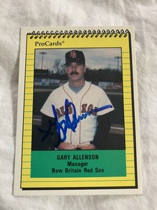 Gary Allenson autographed minor league baseball card 