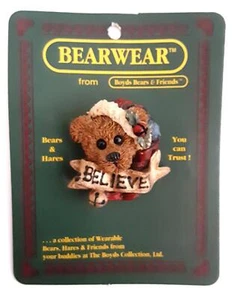 Boyds Bears and Friends Bearwear Pin "Edmund Santa Bear...Believe" Neu - Bild 1 von 1