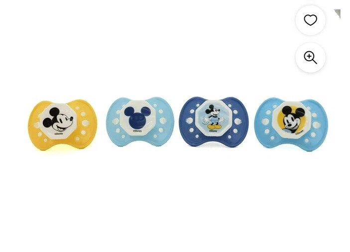 Disney Baby Boy Mickey Mouse 4 Piece Orthodontic Pacifiers BPA FD51168
