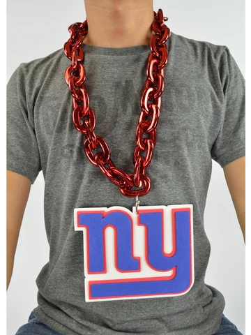 New NFL New York Giants RED Fan Chain Necklace Foam Cover