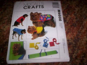 DOG PET CLOTHES ACCESSORIES SEWING PATTERN M4686 COAT VEST LEASH MAT XS-LG UNCUT - Picture 1 of 1