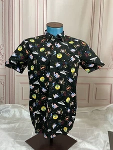Disney Parks Magic Kingdom Icons Our Universe Size S Button Up Men's Shirt NWT - Picture 1 of 23