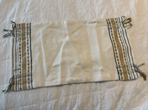 West Elm Corner Fringe Pillow Cover 12”x21” Natural Ivory NWT India Artisan - Picture 1 of 7