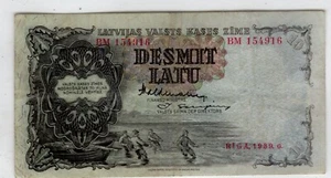 Balkin States: Latvia 10 Latu 1937-1940 - Picture 1 of 2