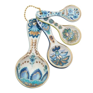 ’s Ceramic Measuring Spoons (Set of 4) | Unique Signature Floral Print Design... - Picture 1 of 7