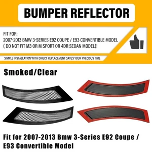 Clear/Smoked Front Left&Right Bumper Side Marker Reflector For 07-13 BMW E92 E93 - Picture 1 of 20