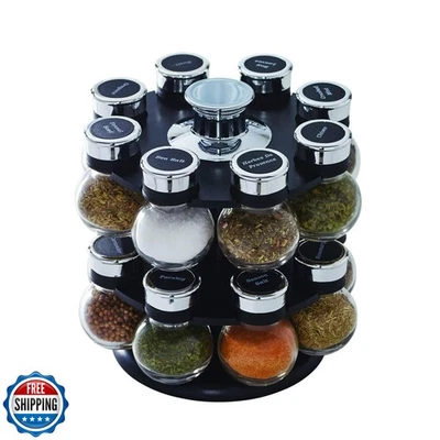 Kamenstein 16 Jar Ellington Revolving Countertop Spice Rack with Lift and Pou - Image 1 of 4