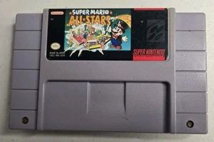 Super Mario All-Stars (Super Nintendo SNES, 1993) Good Condition - Back Discolor - Picture 1 of 3